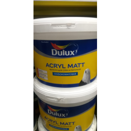 Краска Dulux ACRYL MATT латексная для стен и потолков, глубокоматовая, база BW, 9 л