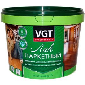 VGT Лак по дереву акриловый паркетный для пола, мебели внутри помещения,0,9 кг глянцевый,