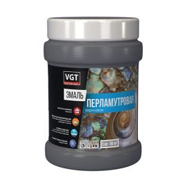 Эмаль перламутровая VGT ВД-АК-1179 универсальная серебристо-белая, 230 г