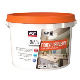Эмаль полуглянцевая VGT ВД-АК-1179 универсальная, супербелая, База А, 2.5 кг
