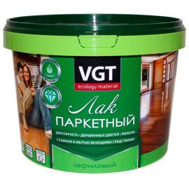 VGT Лак по дереву акриловый паркетный для пола, мебели внутри помещения, глянцевый, 2,2 кг