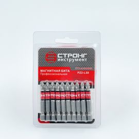 Набор магнитных бит 1/4" Strong СТП-933 PZ 2, 50 мм (10 шт)