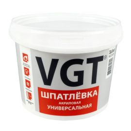 Шпатлевка универсальная VGT акриловая, 3.6 кг