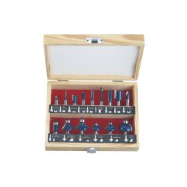 Набор твердосплавных фрез по дереву, 15E фрез, СТФ-8326