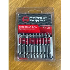 Набор магнитных бит 1/4" Strong СТП-930 РН 1, 50 мм (10 шт)