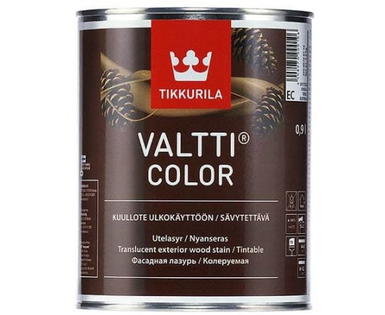 Антисептик для дерева Tikkurila Valtti Color ЕС бесцветный на масляной основе, 0.9 л