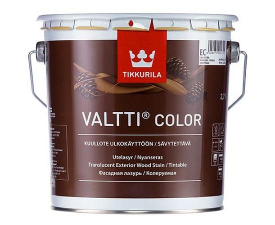 Антисептик для дерева Tikkurila Valtti Color ЕС бесцветный на масляной основе, 2.7 л