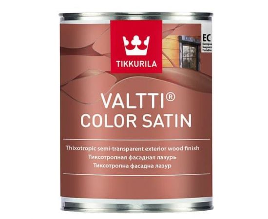 Антисептик для дерева Tikkurila Valtti Color Satin на льняном масле бесцветный, 0.9 л