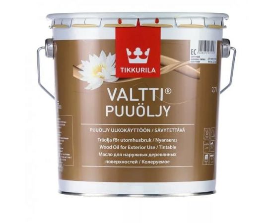 Масло Tikkurila Valtti Puuoljy для дерева с воском колеруемое, 2.7 л