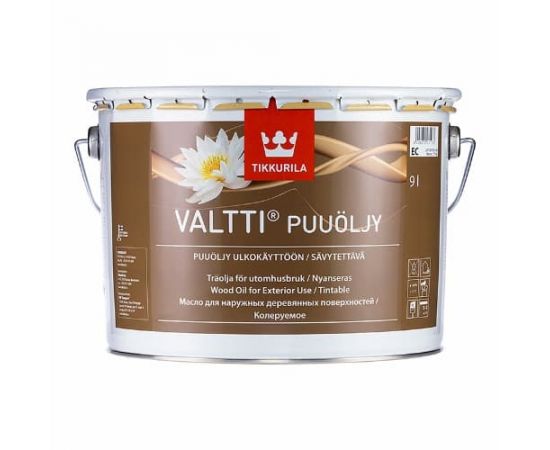 Масло Tikkurila Valtti Puuoljy для дерева с воском колеруемое, 9 л