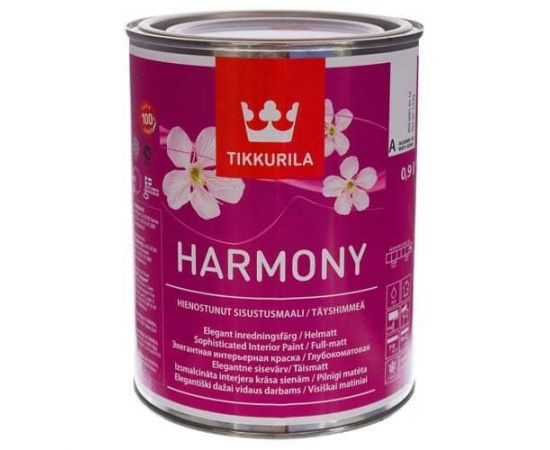 Краска для стен и потолков Tikkurila Harmony База А, 0.9 л