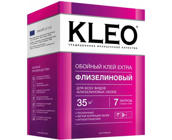 Флизелиновый обойный клей Kleo Extra, 250 г