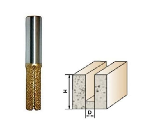 Фреза алмазная пазовая прямая по камню, 12х12Dх30H мм, CTФ-9901 Фреза алмазная пазовая прямая по камню, 12х12Dх30H мм, CTФ-9901