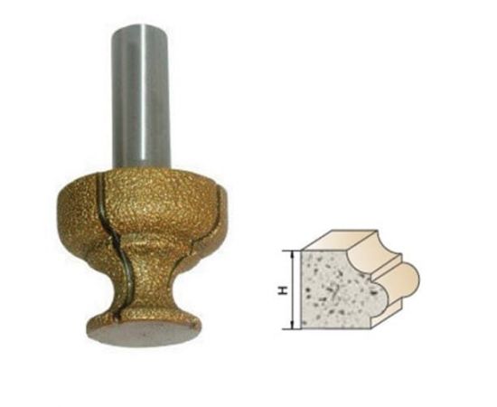 Фреза алмазная фигурная по камню, 12х63Dх46H мм, CTФ-9906 Фреза алмазная фигурная по камню, 12х63Dх46H мм, CTФ-9906