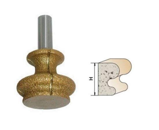 Фреза алмазная фигурная по камню, 12х48Dх34H мм, CTФ-9907