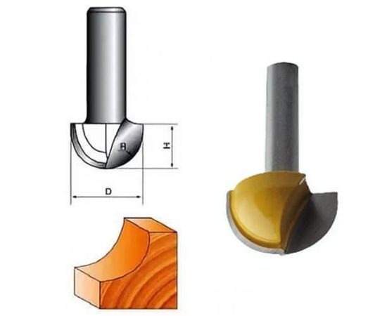 Фреза по дереву пазовая галтельная, 8х25Dх15H мм, CTФ-1005