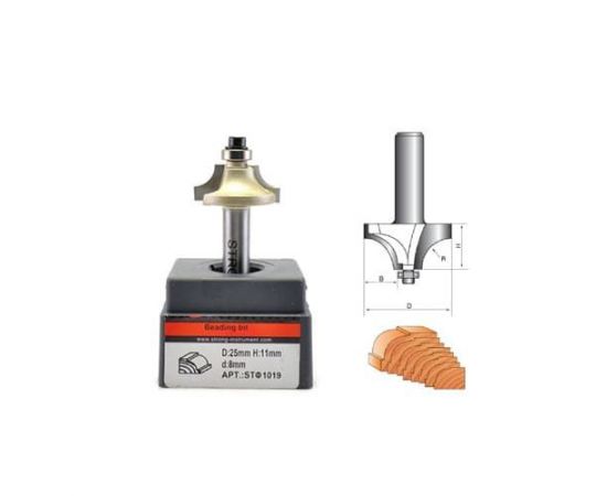 Strong Фреза по дереву кромочная калевочная, 8х25Dх11H R6 мм