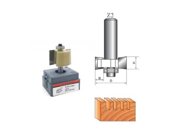 Фреза по дереву кромочная фальцевальная Z2, 8х33Dх20H мм, CTФ-1023