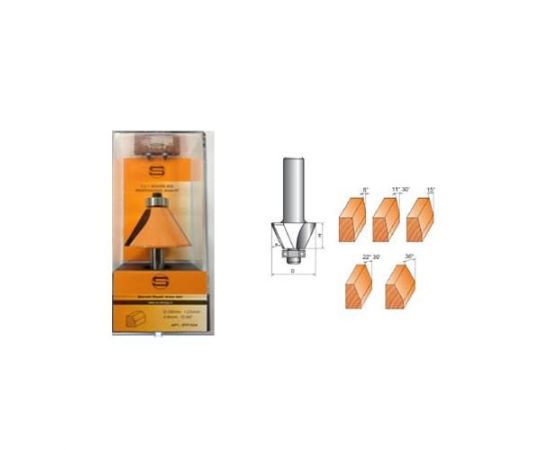 Фреза по дереву кромочная конусная 15° CTФ-1024, 8х24Dх22H мм Фреза по дереву кромочная конусная 15° CTФ-1024, 8х24Dх22H мм