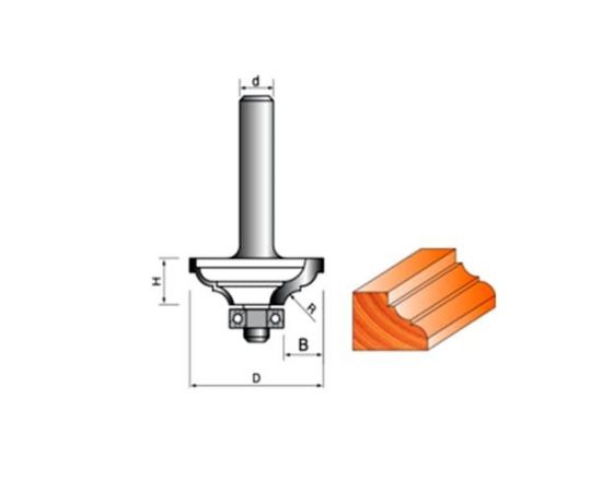 Фреза по дереву кромочная калевочная, 8х50Dх14H R8 мм, CTФ-2103