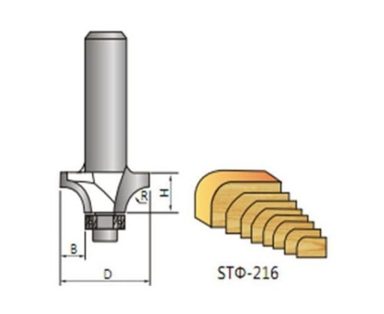Фреза по дереву кромочная калевочная, 8х29D мм, STФ-216