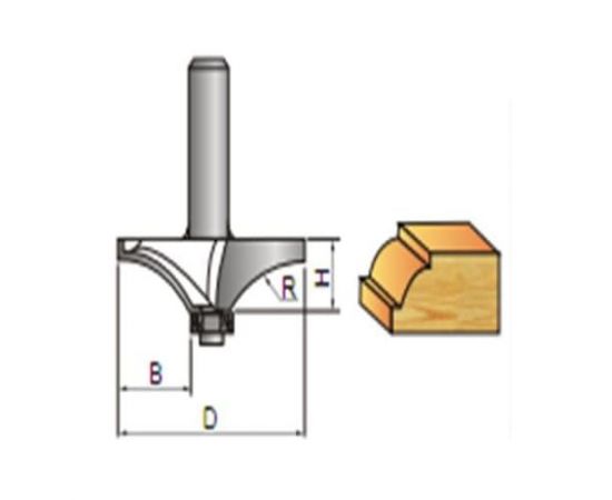 Фреза по дереву кромочная калевочная, 12х69D мм, STФ-226