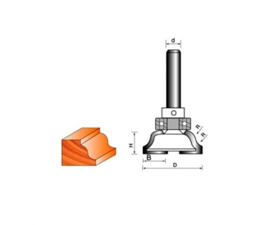 Фреза по дереву кромочная калевочная, 8х35Dх12H R4 мм, CTФ-2304