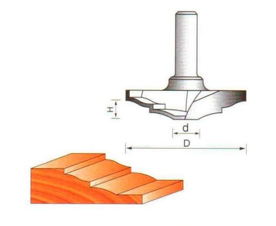 Фреза по дереву фигирейная горизонтальная, 12х60Dх9H мм, CTФ-2412