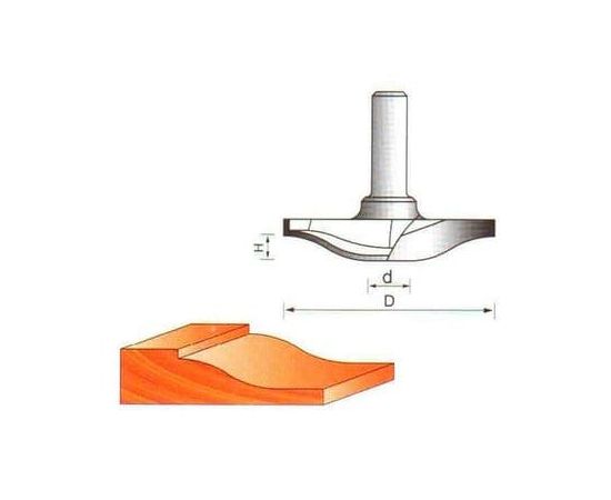 Фреза по дереву фигирейная горизонтальная, 8х40Dх10H мм, CTФ-2430