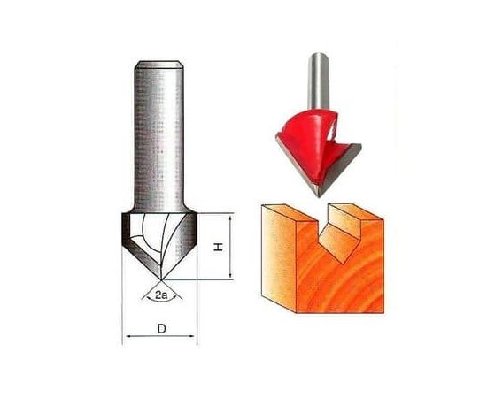 Фреза по дереву пазовая галтельная 90°, 8х40Dх25H мм, CTФ-1004