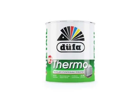 Белая глянцевая эмаль для радиаторов Dufa Retail Thermo, 0.75 л