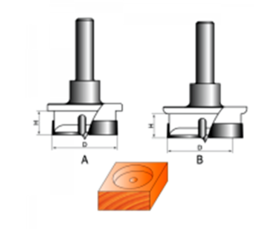 Фреза Форстнера по дереву Standard S8хD35хH12хZ2 (с ограничителем), СТФ-10111035