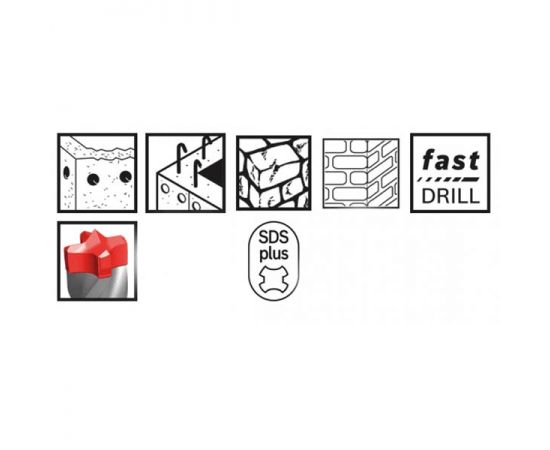 Бур SDS-Plus по бетону для перфоратора (квадро), D 20x410 мм, СТС-040