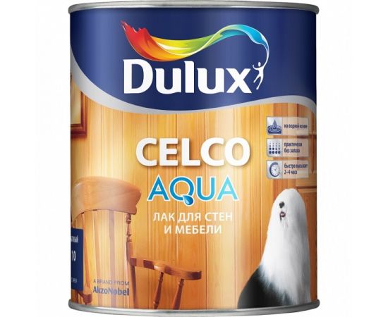 Лак Dulux Celco Aqua 10 водорастворимый для внутренних работ, 2.5 л