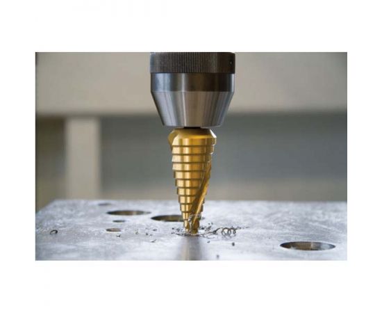 Сверло ступенчатое кобальтовое M2 по металлу, D 4-12 мм, СTМ-50704012