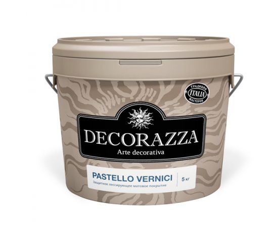 Декоративное лессирующее покрытие Decorazza Pastello vernici матовое, состаренная краска, прозрачный базовый цвет, 5 кг