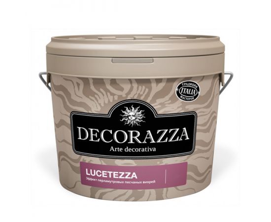 Decorazza Lucetezza декоративное перламутровое покрытие, песчаные вихри, серое, 5 л