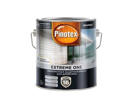 Краска Pinotex Extreme ONE (антисептик) белая защитная для дерева, 9 л.