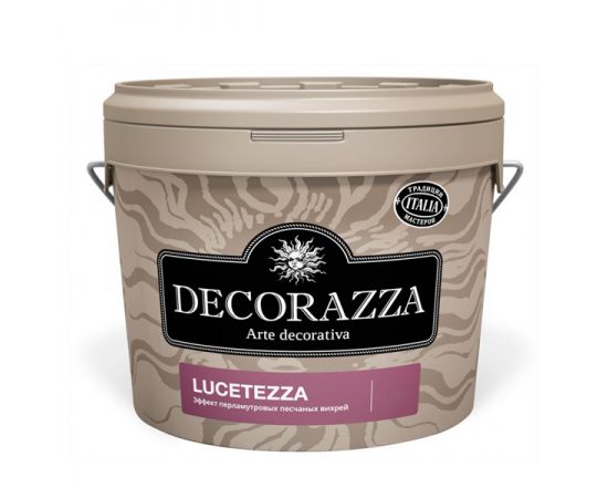 Decorazza Lucetezza, декоративное перламутровое покрытие, песчаные вихри, золотое LC-800, 5 л