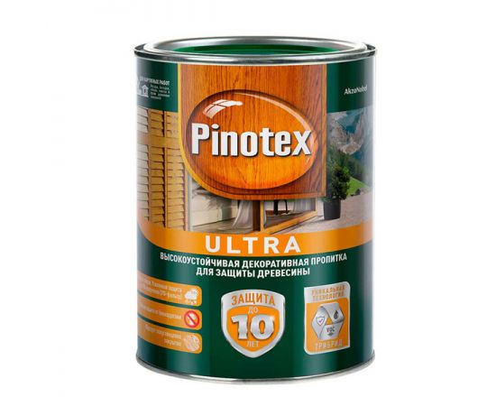 Антисептик для дерева с УФ фильтром Pinotex Ultra Белый, 1 л