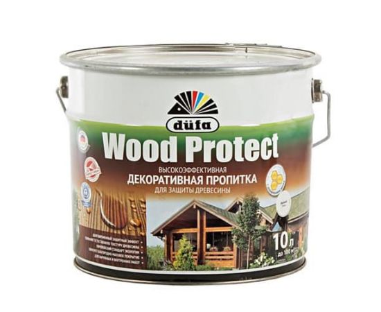 Dufa Wood Protect бесцветный, антисептик для дерева с воском, 10 л