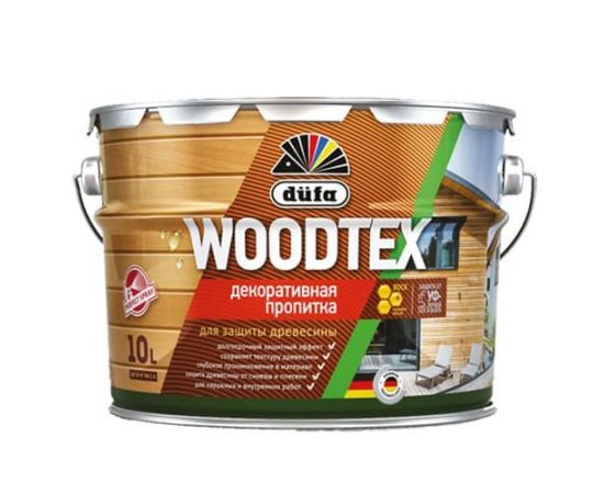 Dufa WoodTex Палисандр, антисептик для дерева с воском, 10 л