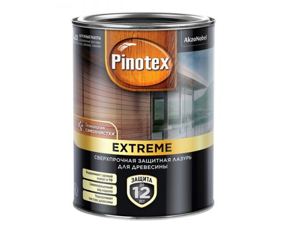 Лессирующая краска-лазурь для дерева Pinotex Extreme (Tinova Professional) Белый, 0.9 л