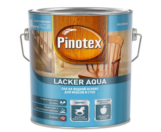 Лак Pinotex Lacker Aqua 10 для мебели и стен, 9 л