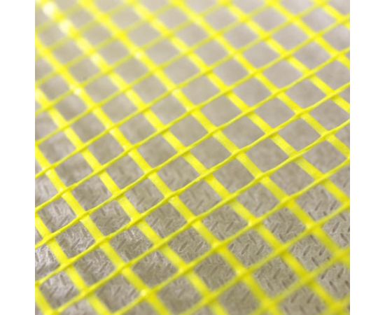 Сетка фасадная стеклотканевая X-Glass PRO 50 5х5 мм (145 г/м2) желтая, 1 м х 50 м