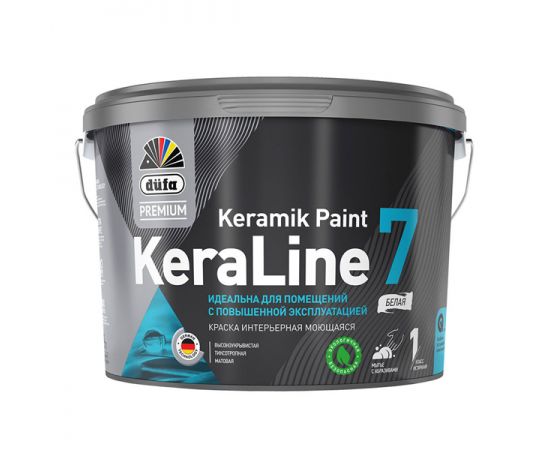 Краска для стен и потолков Dufa Premium KeraLine Keramik Paint 7 матовая белая база 1, 0.9 л