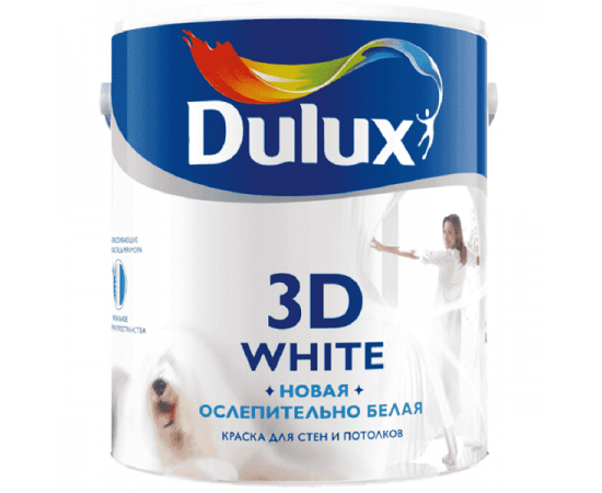 Краска Dulux Новая Ослепительно Белая 3D White BW Матовая, 5 л