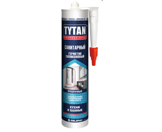 Tytan Professional герметик силиконовый санитарный, картридж, бесцветный, 280 мл