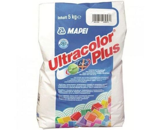 Mapei Ultracolor Plus цвет 100 Белый, затирка для швов плитки, 5 кг