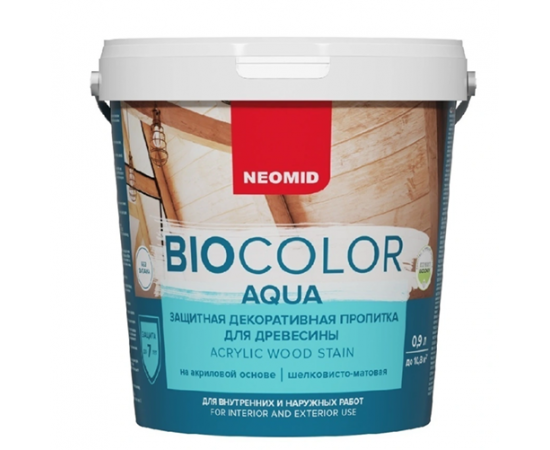 Антисептик для дерева Neomid Bio Color Aqua Белый, 0.9 л